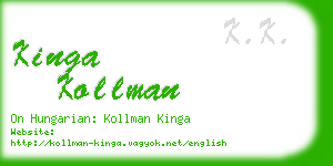 kinga kollman business card